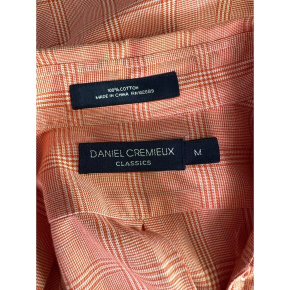 Daniel Cremieux orange plaid long sleeves shirt size Medium - Picture 3 of 10